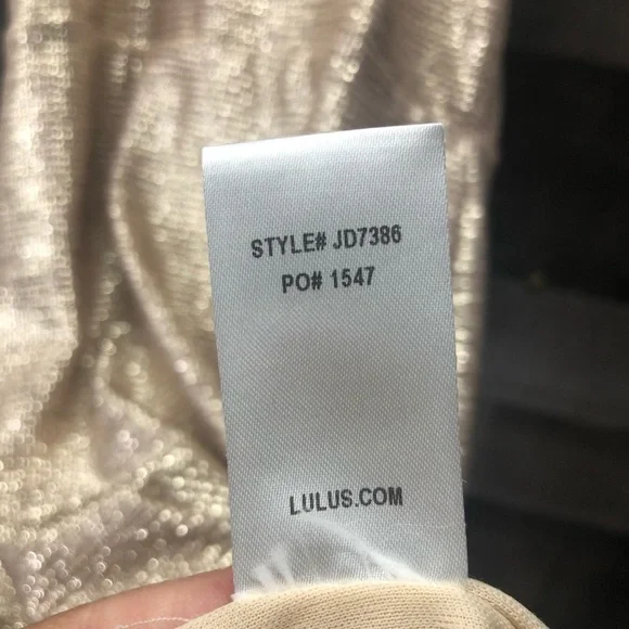 Lulu’s Metallic Champagne Halter Bodycon Dress - Picture 8 of 10